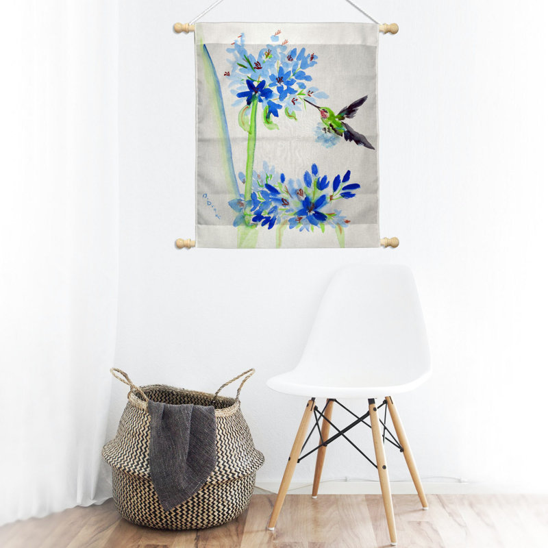 Suspension murale d’extérieur hbird et fleurs Sippel