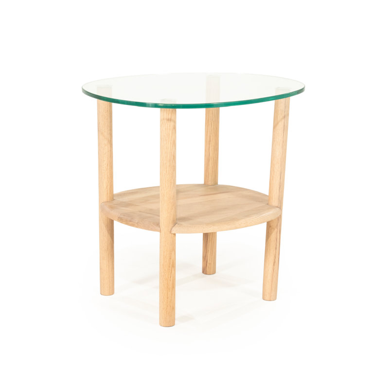 Cleo Glass End Table, Natural