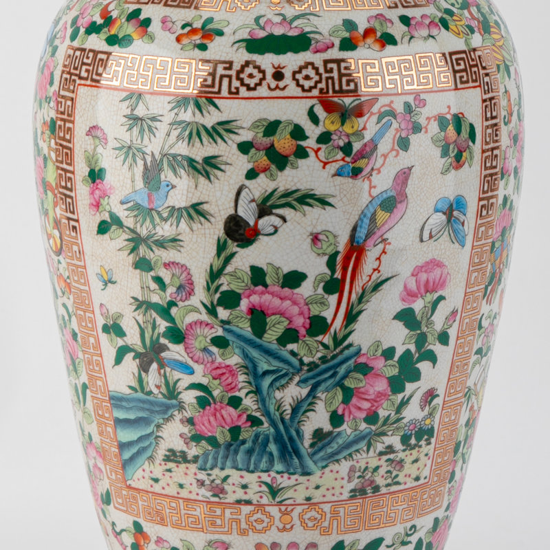 Rose Canton Porcelain Luxury Vase with Bronze Ormolu