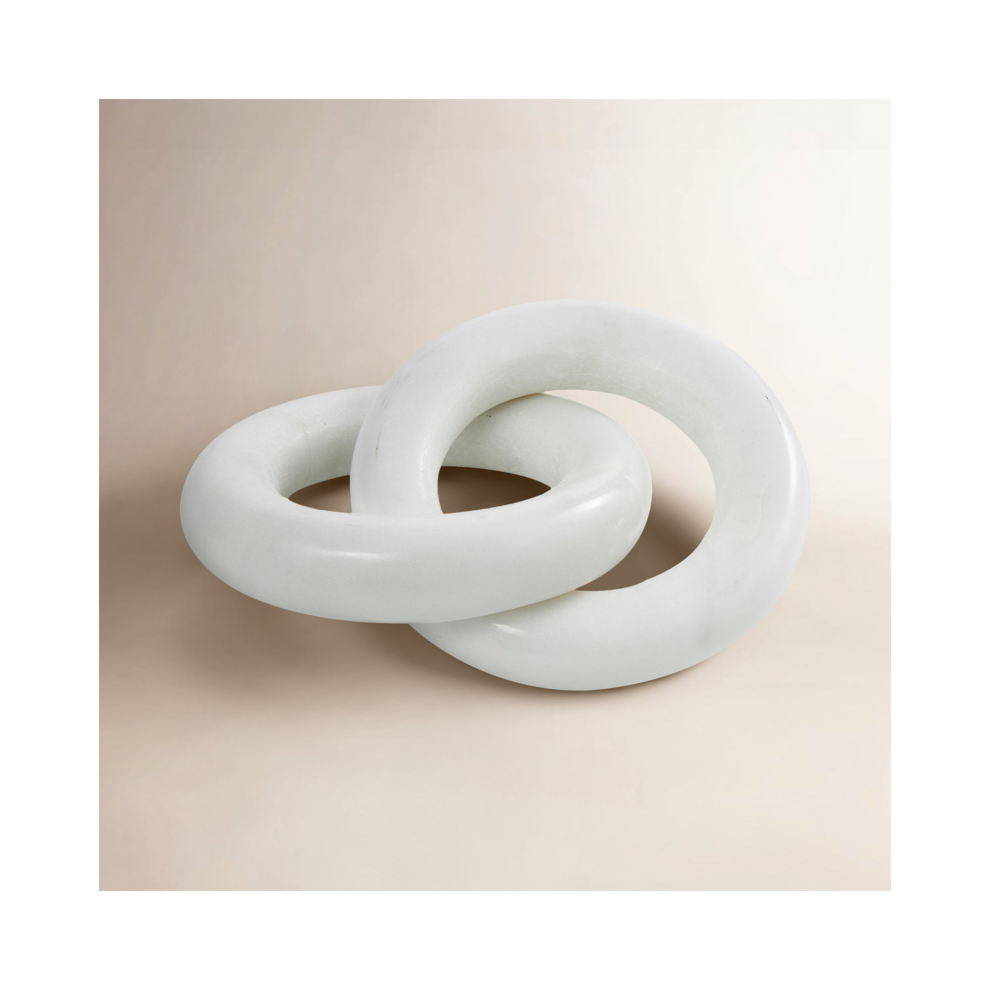 Brooksville 2 Link Chain Sculpture, 2.25" H x 6.75" W x 4.9" D, White