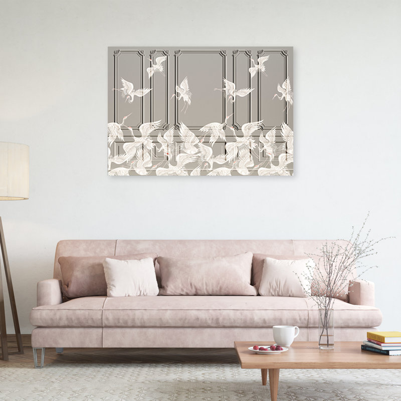 Cranes In Flight - Wrapped Canvas Print, 70cm H x 100cm W