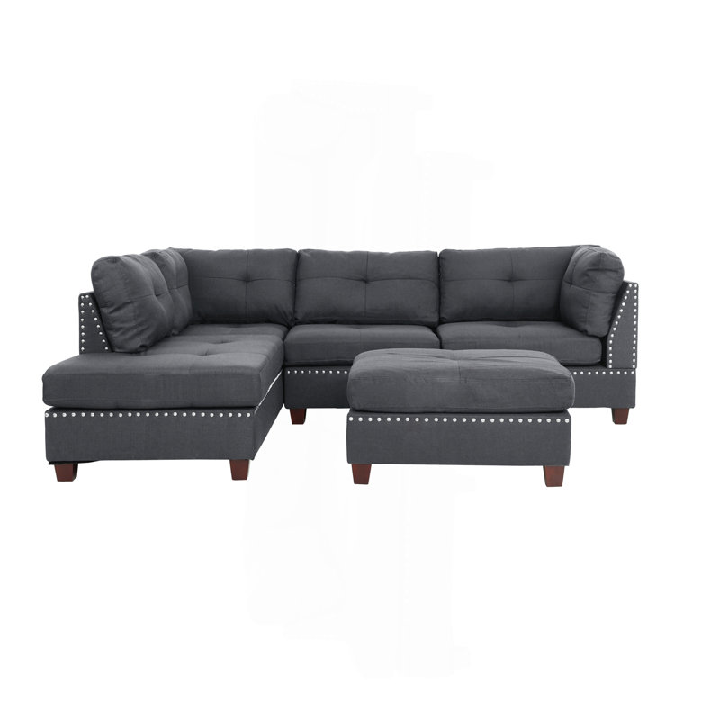 Canapé modulaire 3 pièces en bleu gris
