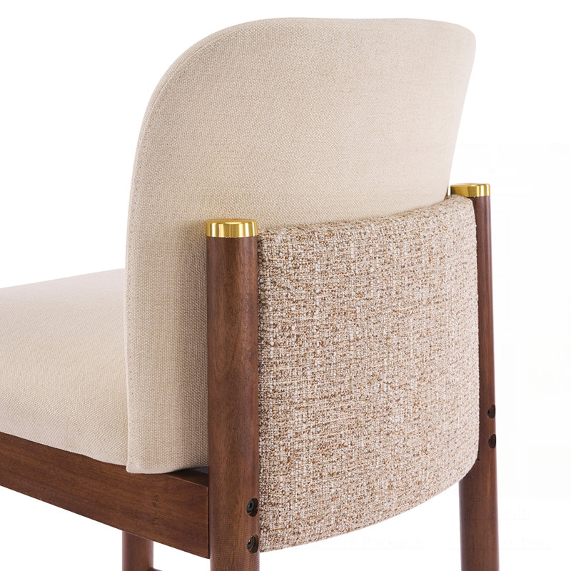 Tabouret de comptoir d'intérieur en bois rembourré, ensemble de 2, avec structure en bois d'hévéa durable et assise rembourrée confortable