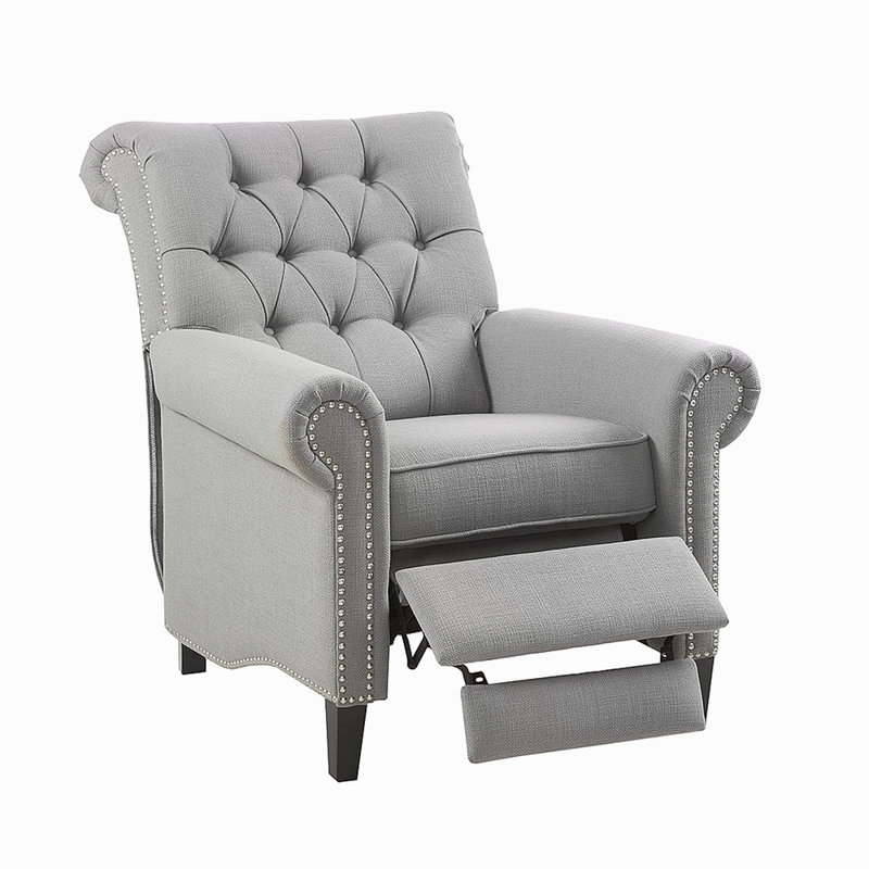 Fauteuil inclinable Aidan, fauteuil inclinable moderne, Tissu gris
