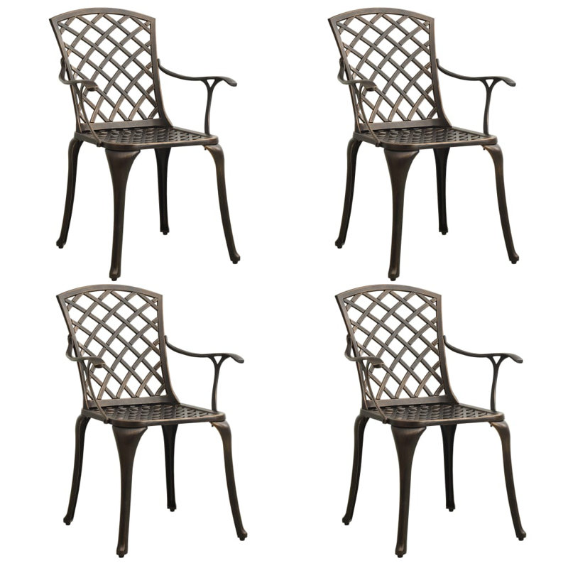 Bartonsville 4 - Person Patio Dining Set with Square Table, Bronze