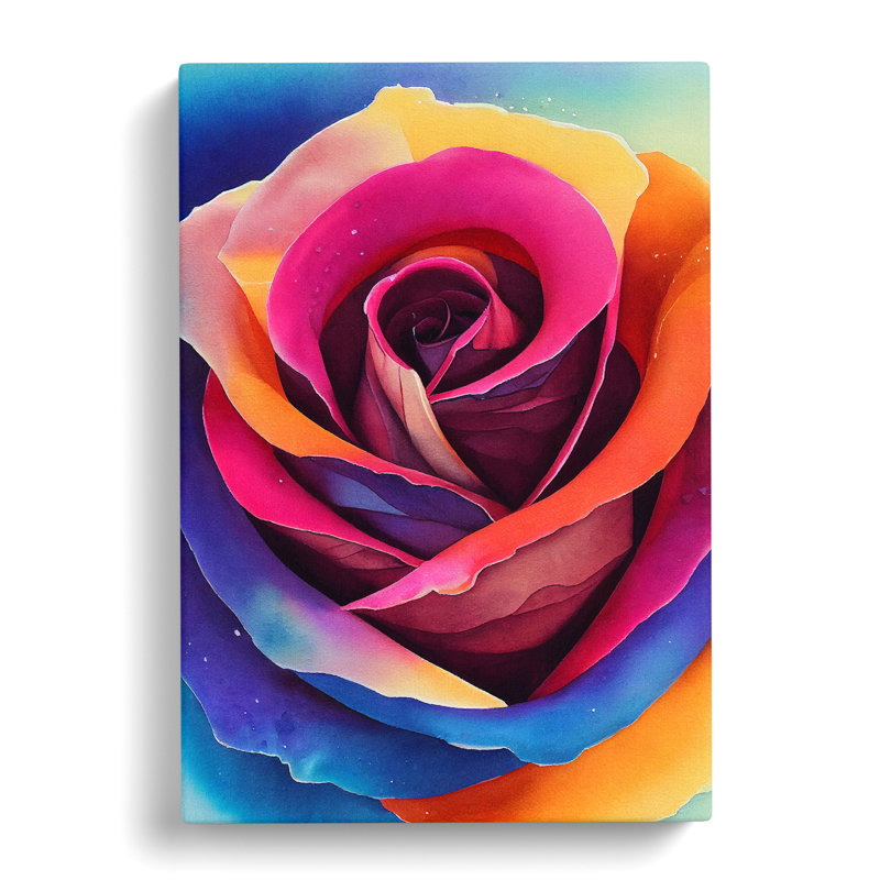 Watercolour Rose Flower Vol.1 - Wrapped Canvas, 60cm H x 40cm W x 3cm D