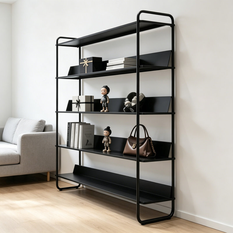 Modern Metal Display Shelf, (5 Shelves) 64.96"H x 23.62"W x 11.81"D