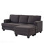 Canapé en L 86 po avec organiseur d'accoudoirs, canapés à 3 places avec repose-pieds mobile, canapé modulaire confortable avec coussin épais, canapés modulaires en lin-125907009