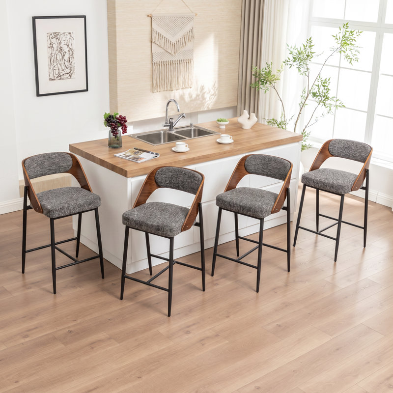 Tabouret de comptoir rembourré Devane, Dark Grey
