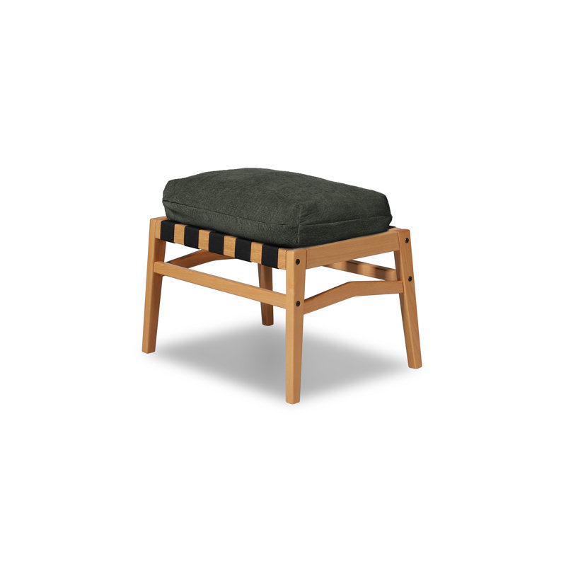 Repose-pieds Mid Century, Vert mousse, Hêtre