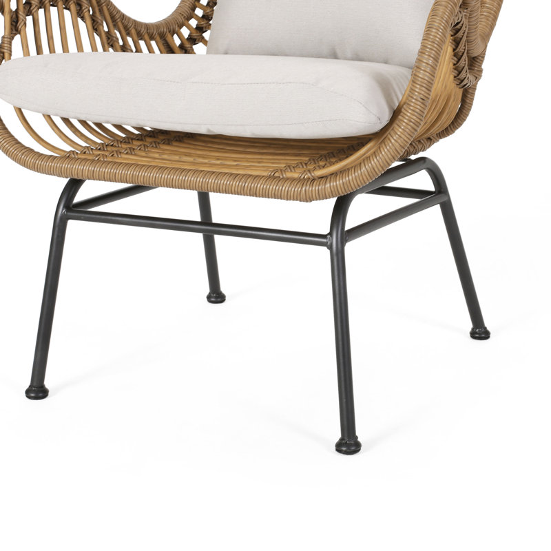Bowerman Upholstered Armchair, Beige / Light Brown