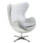 Chaise d'appoint Brancaster avec pivot, cuir fleur blanc rétro et aluminium