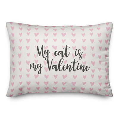 My Cat Is My Valentine Throw Pillow
