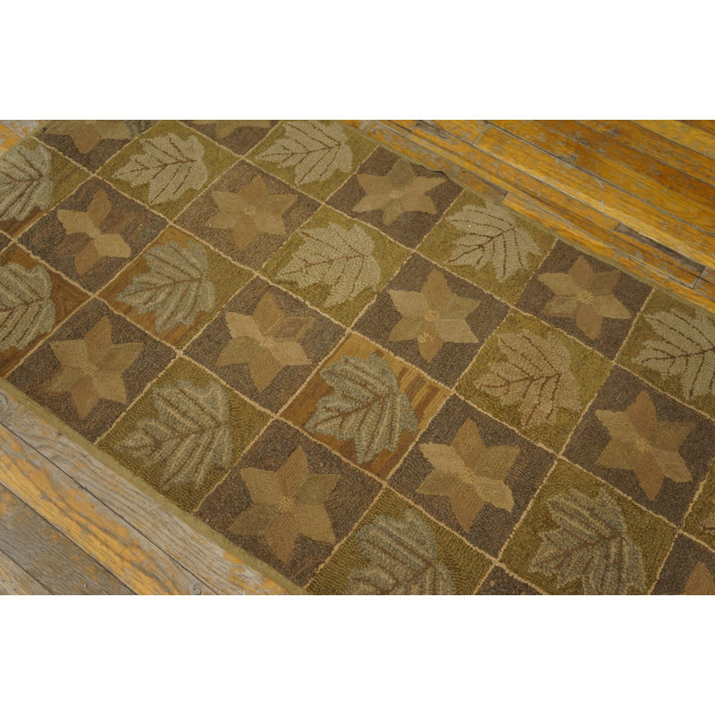 Hand Knotted Wool Area Rug in Brown