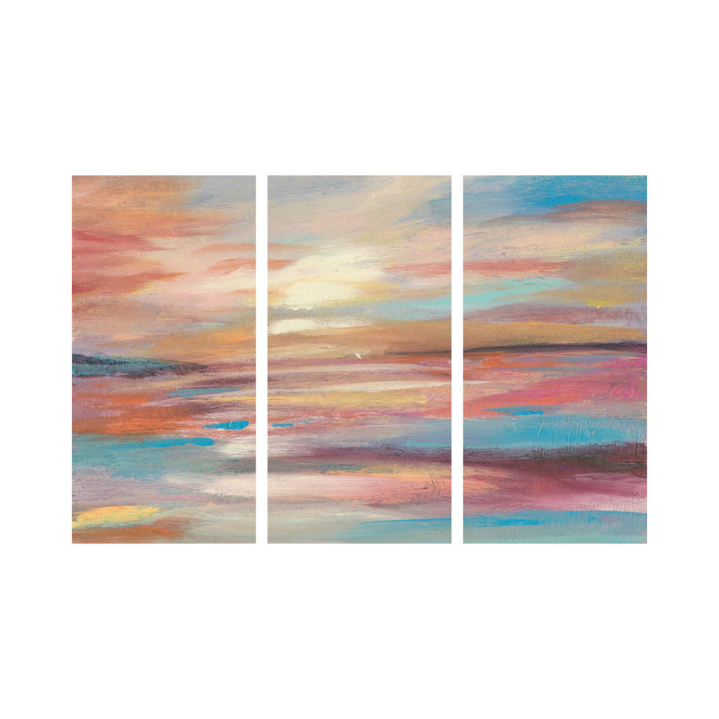 Coucher de soleil IV - ensemble d'art mural sur toile tendue (ensemble de 3)