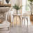 Modern Neutral Chic Wood Accent Tables, Ivory, Set of 2 - 18" x 18" x 22"