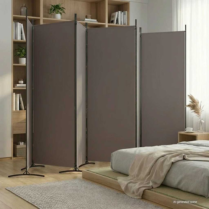 Paravent 6 panneaux à panneaux 6 panneaux anthracite anthracite, Anthracite