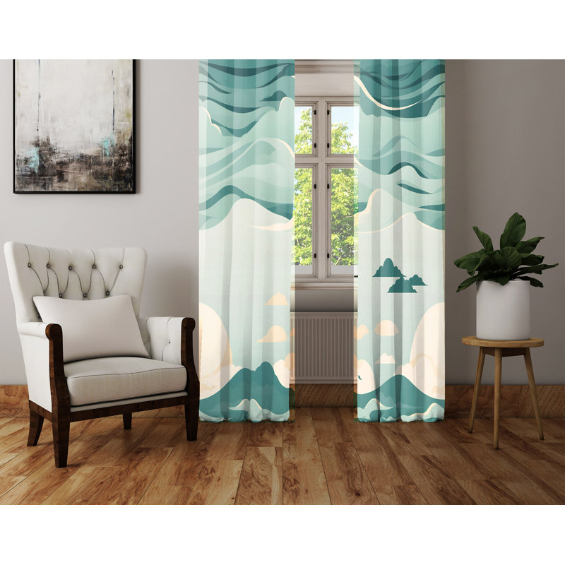 Paire de rideaux semi-transparents en polyester Bethenny, L 40 po x L 82 po