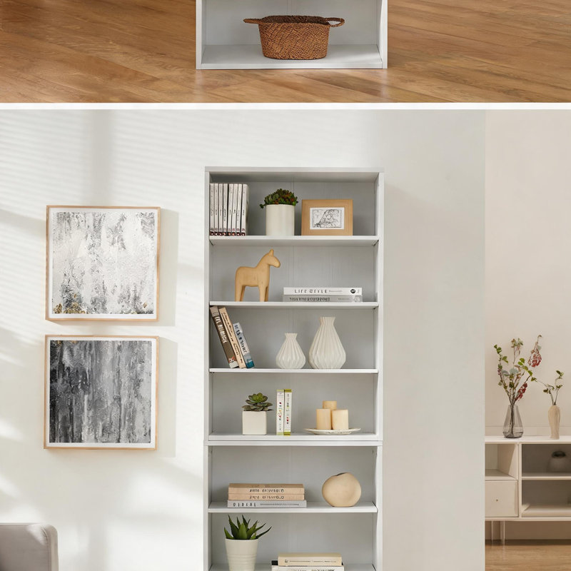 Tablettes de rangement multifonctionnelles à 8 couches en MDF blanc et blanc pour la maison et le bureau