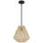 Nekoosa 1 Matte Black and Natural Lantern and Kitchen Island Pendant