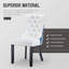 Ensemble de 4 chaises de salle à manger rembourrées en cuir et tissu blanc / bleu-2134824454-2134824688