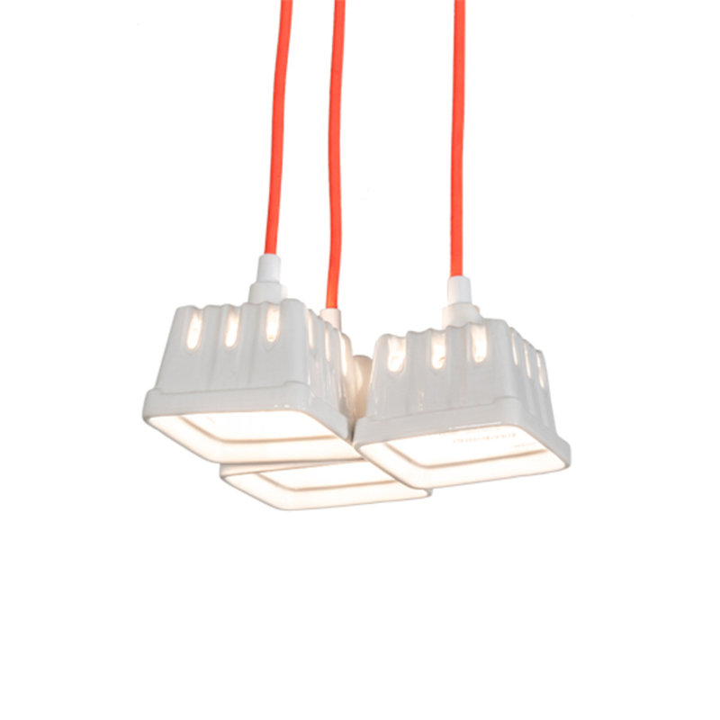 3 - Light Pendant, White/Coral