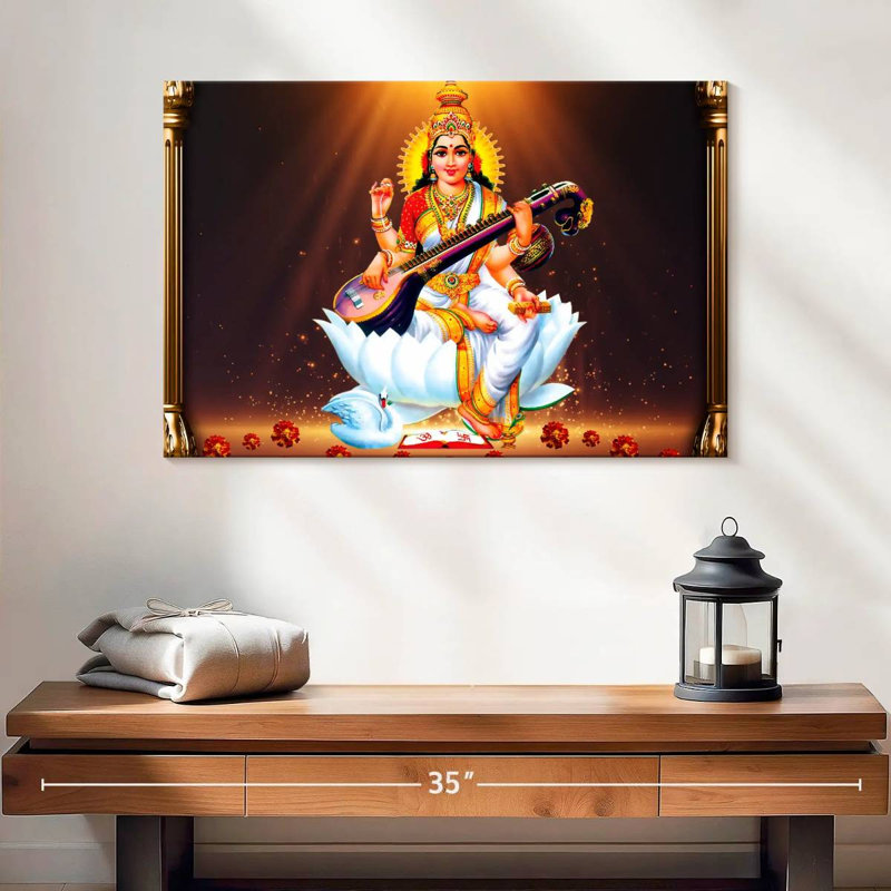 Adella Saraswati With Instrument, 8" H x 12" W
