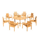 Outdoor 9 - Piece Teak Dining Set