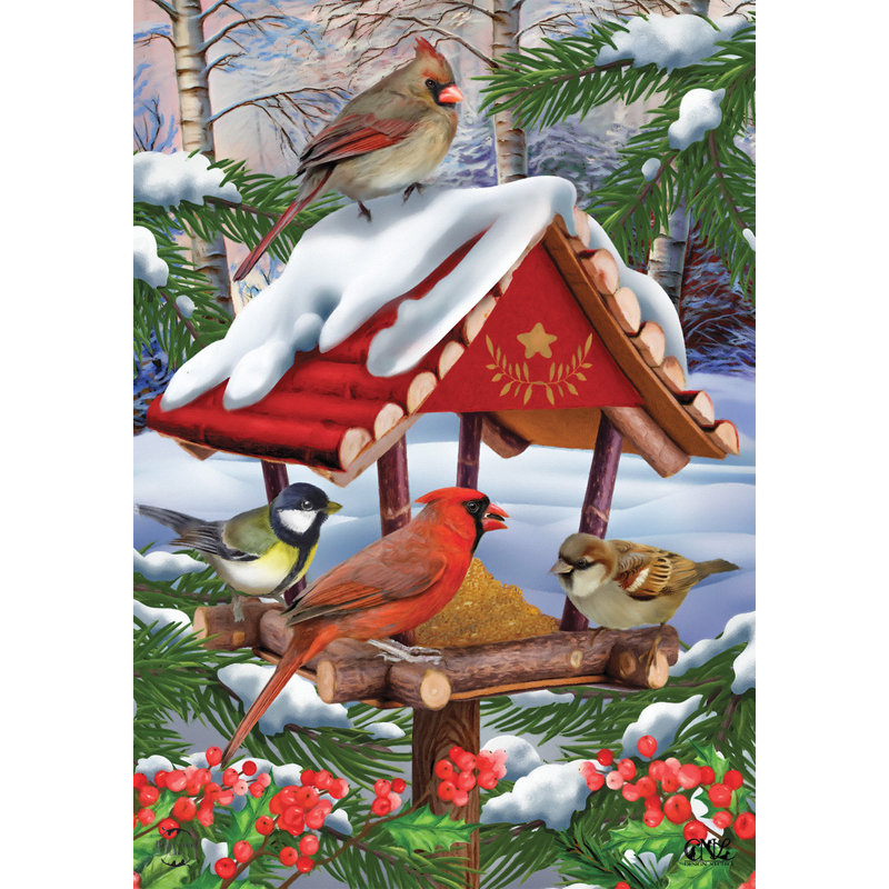 Drapeau de maison d'hiver rassemblé
