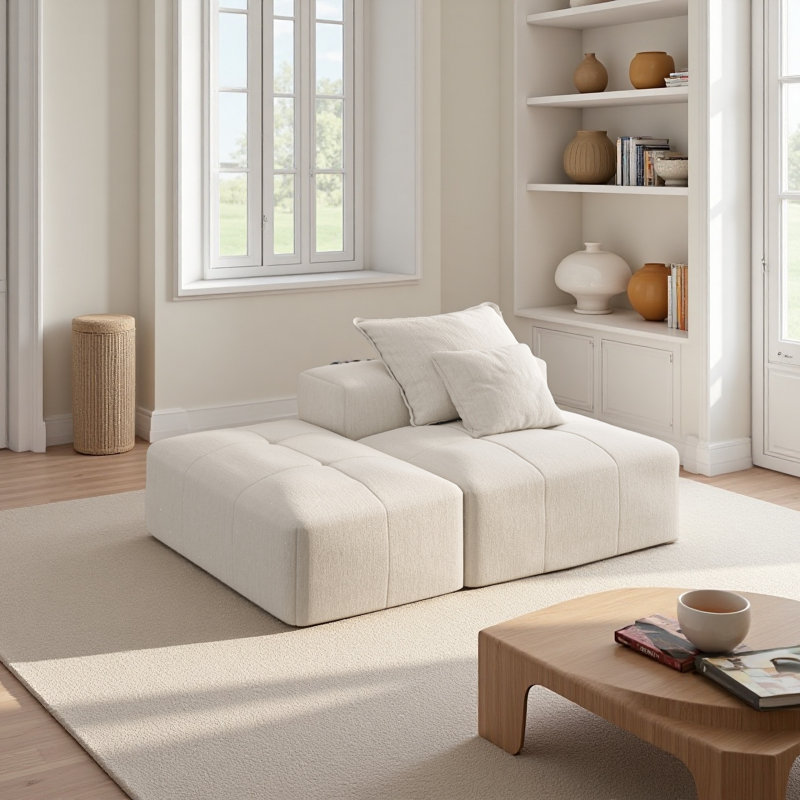 Canapé modulaire surdimensionné Modern, Chenille beige