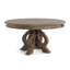 Table de salle à manger ronde 1 pièce avec pied central, style rustique