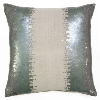 Sequined Linen Throw Pillow
