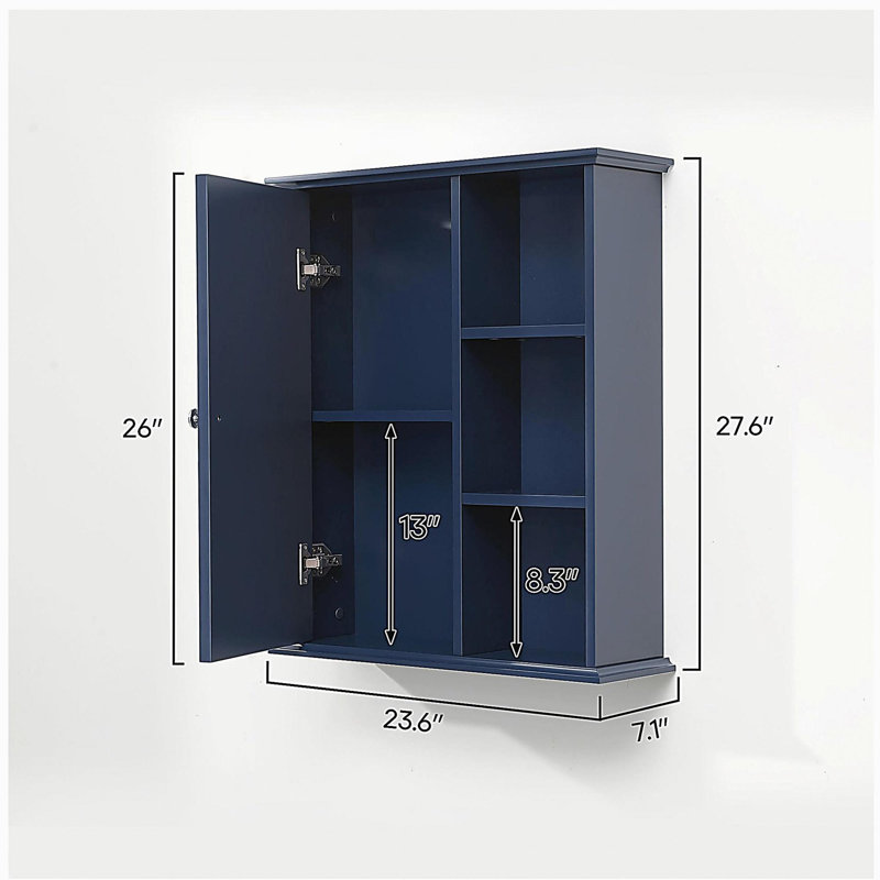 23.6"Bathroom Wall Cabinet, Blue