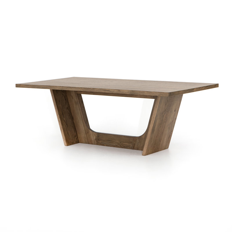 Ashel Rectangular with Solid Wood Base Dining Table