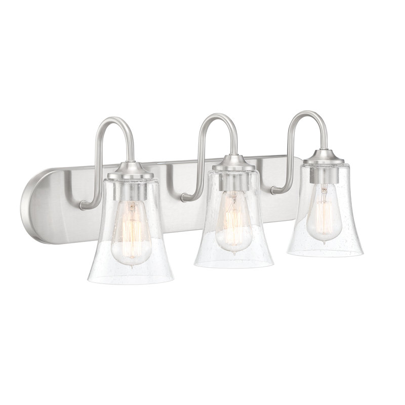 Neomi 3 - Light Dimmable Vanity Light, Clear Seeded, Brushed Polished Nickel