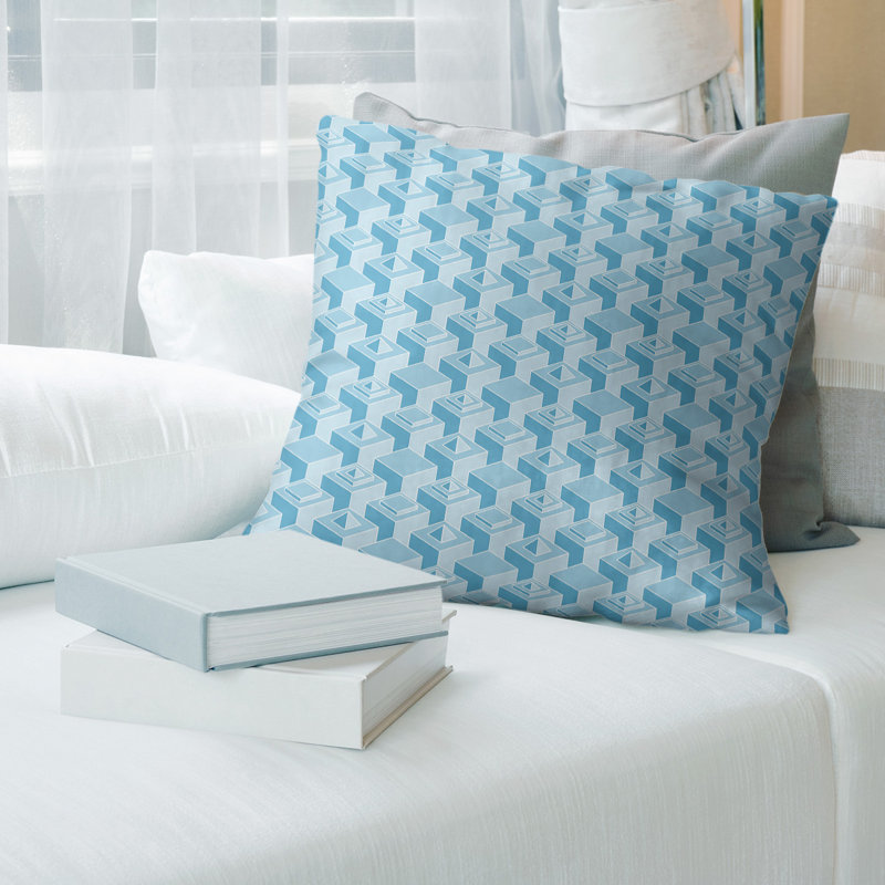 Housse de coussin Skyscrapers, 18" x 18", Sarcelle clair, Polyester filé