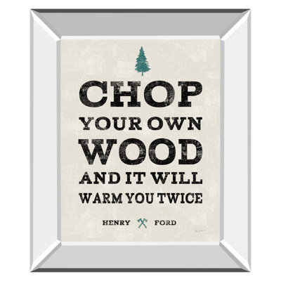 Art mural Cabin Wisdom - 22 po x 26 po - Cadre en miroir