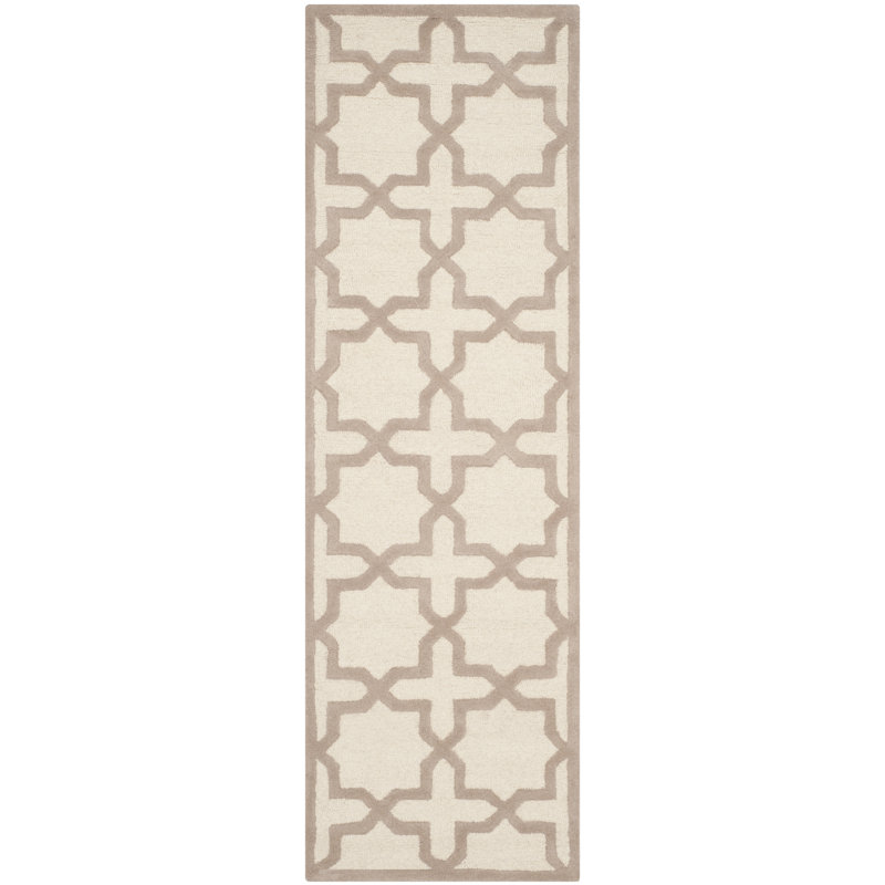 Cannen Hand Tufted Wool Geometric Rug, Runner 2'6" x 8'