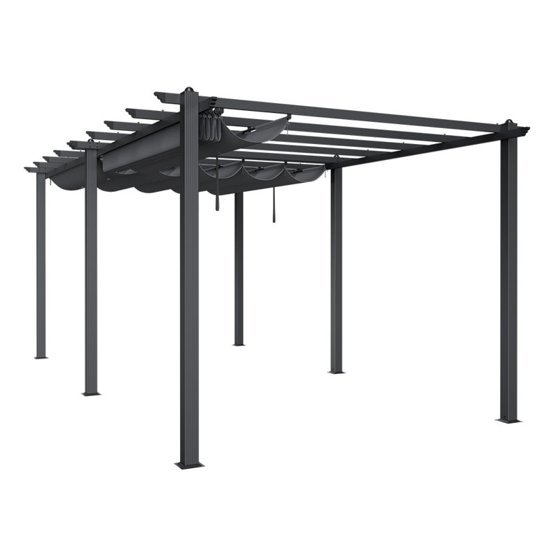 Rolanda Metal Light Grey Pergola, 228cm H x 300cm W x 600cm D