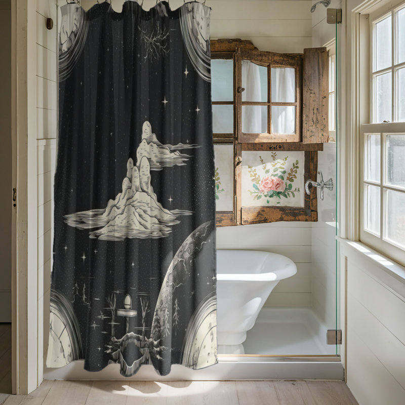 Adraine Abstract Shower Curtain, 74"H x 71"W