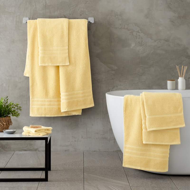 Zero Twist Cotton Bath Sheet Pair, Yellow