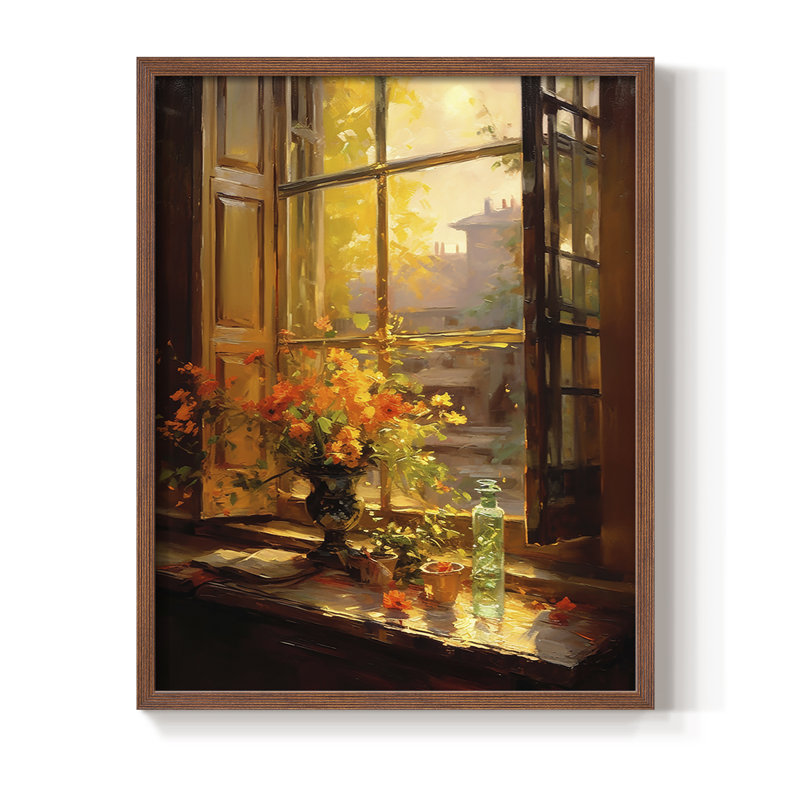 Reproduction encadrée FLORAL Series DCCL XXII - bois massif, H 11 po x l 9 po, Noyer