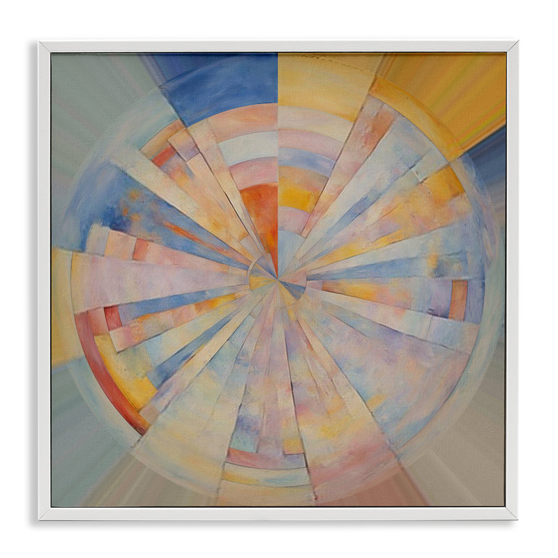 «Circle In Abstraction», art giclée par Noah Bay, Estampe numérique encadrée blanc bord de mer, H 24 po x l 24 po