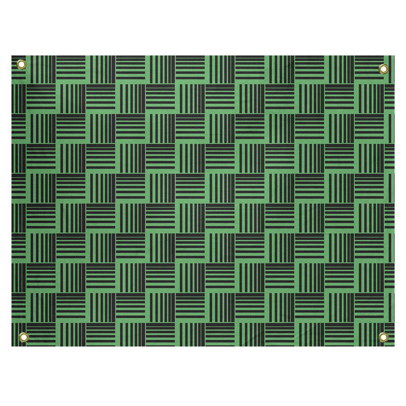 Tapisserie, H 50 po x l 59 po, Noir/vert