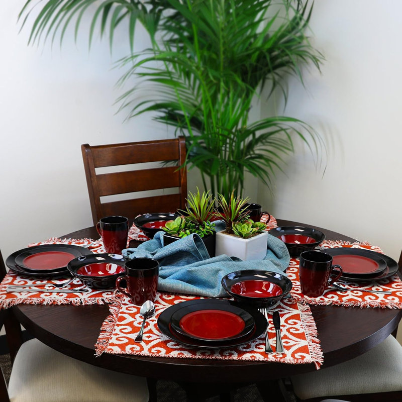 Dinnerware Amd Place Setting 16 Piece Stoneware Dinnerware Set - Service for 4