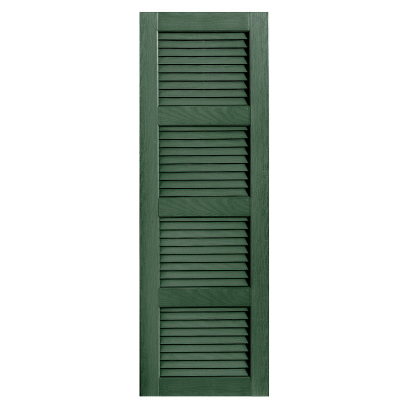 Paire de volets à persiennes droites, 60 po, 16 po, Vert