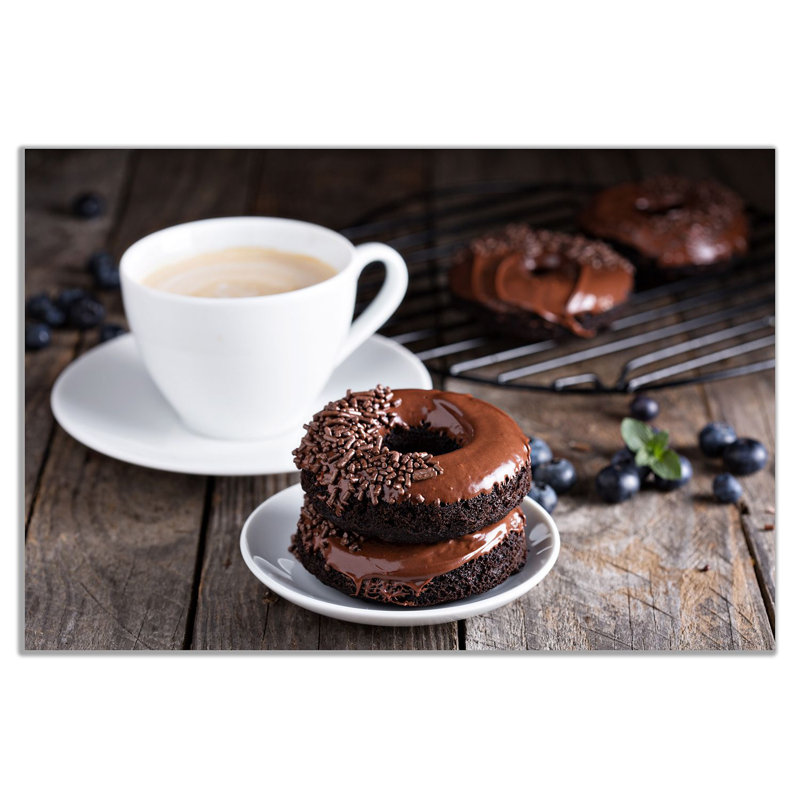 Brown A Cup Of Coffee Doughnut - Wrapped Canvas Print, 31cm H x 20cm W
