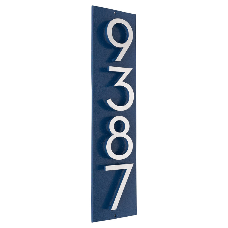 Plaque murale rectangulaire verticale flottante 6 po, Bleu mer / deux tons, Oui