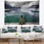Tapisserie en polyester regardant "mountain lake" avec accessoires suspendus inclus-28490527