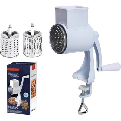 Manual Rotary Cheese Grater with Hand Crank Nut Grinder and Shredder
